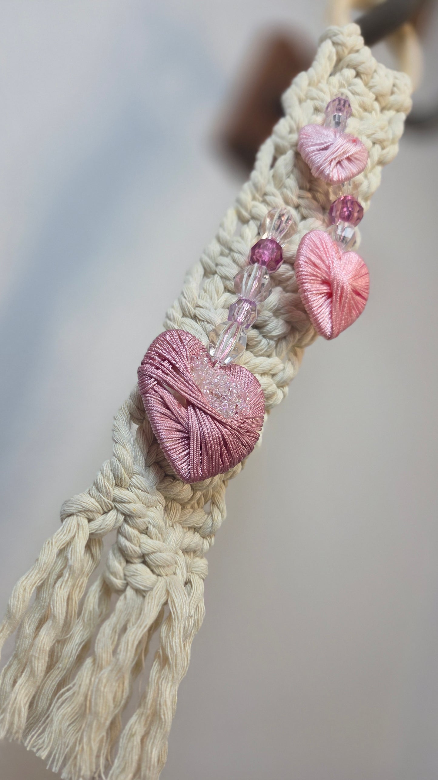 Pink Tri-Heart Wall Hanging