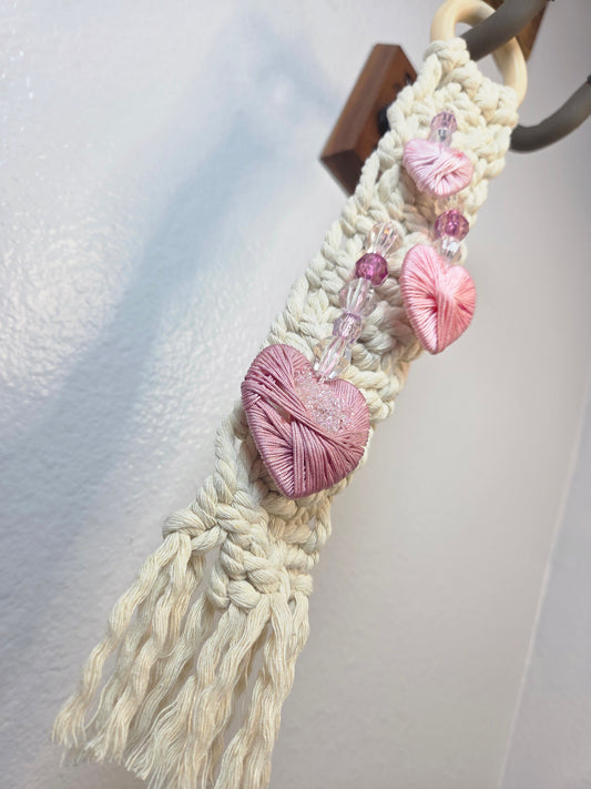 Pink Tri-Heart Wall Hanging