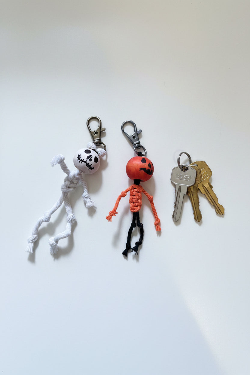 Macrame Skeleton Keychains