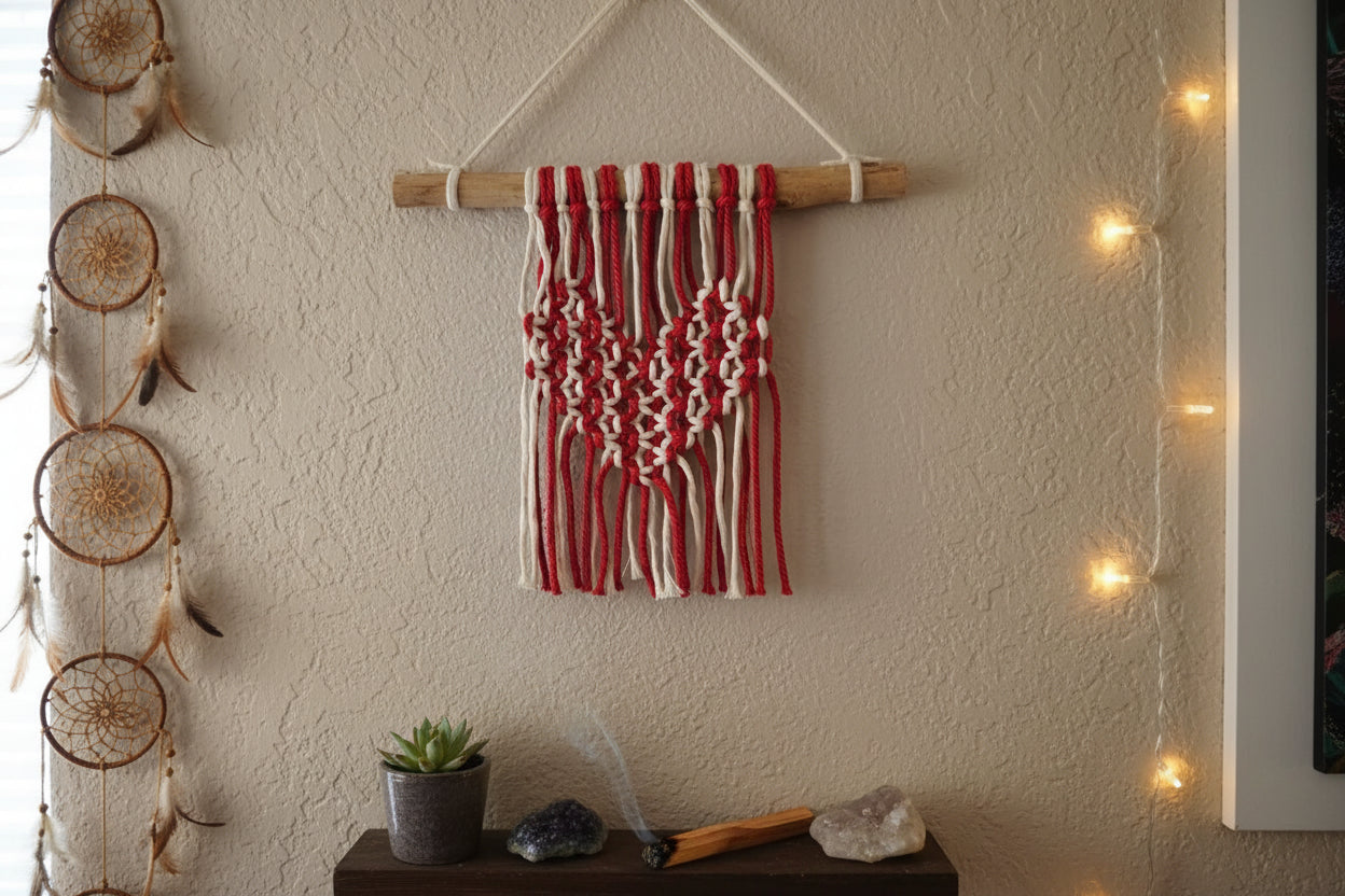 Red & White Heart Wall Hanging