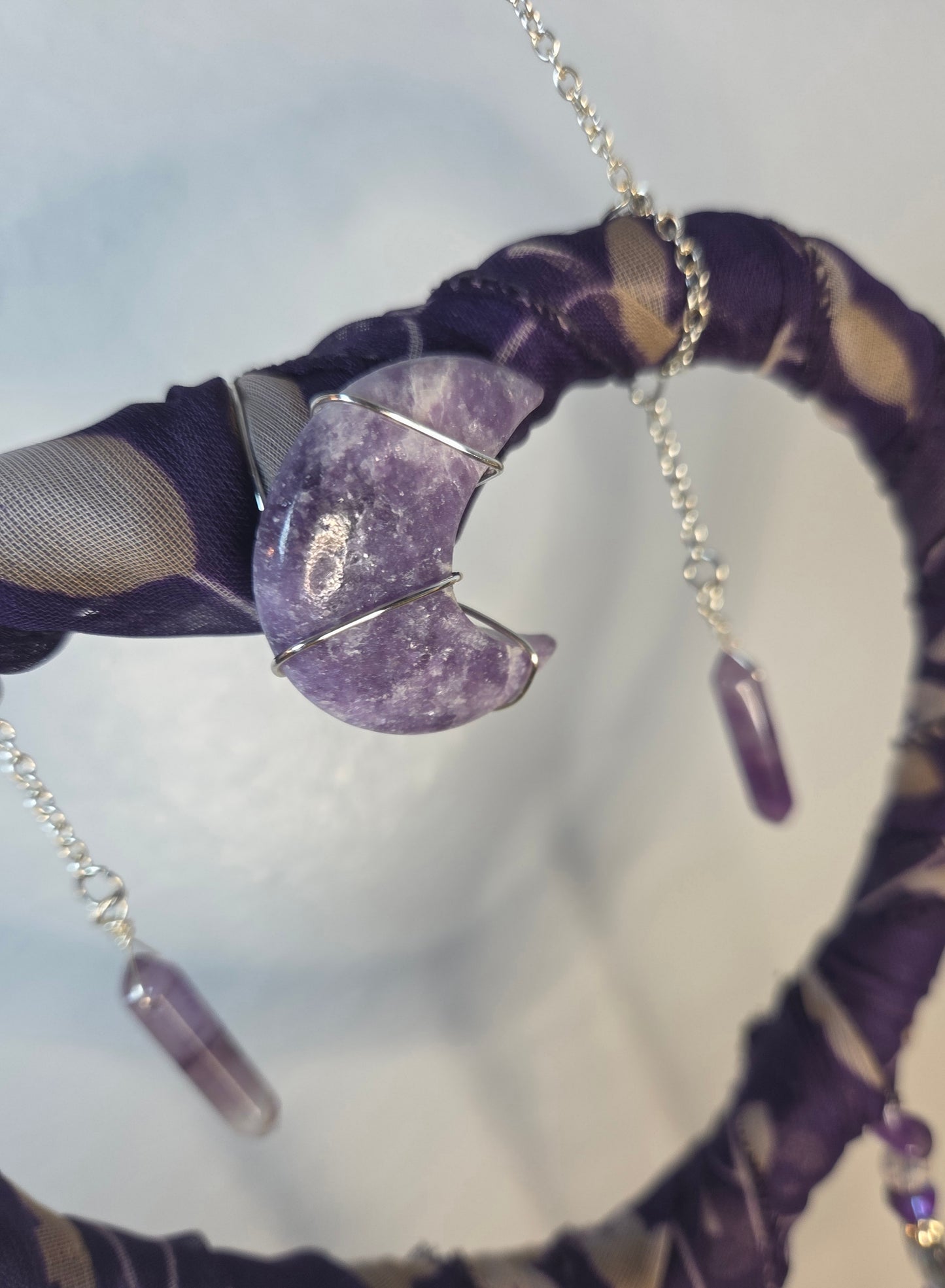 Wrapped Purple Heart w/Amethyst Moon