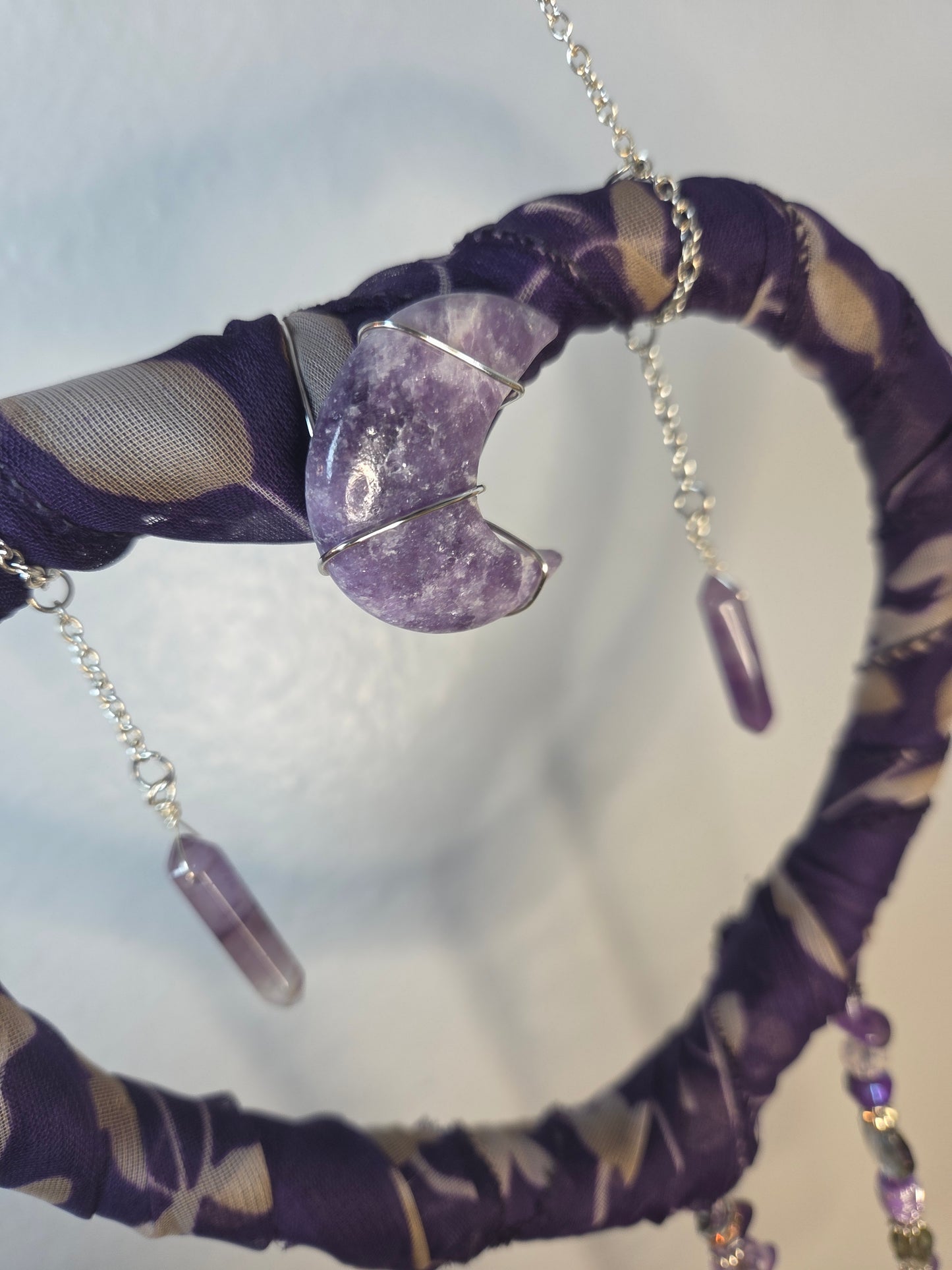 Wrapped Purple Heart w/Amethyst Moon
