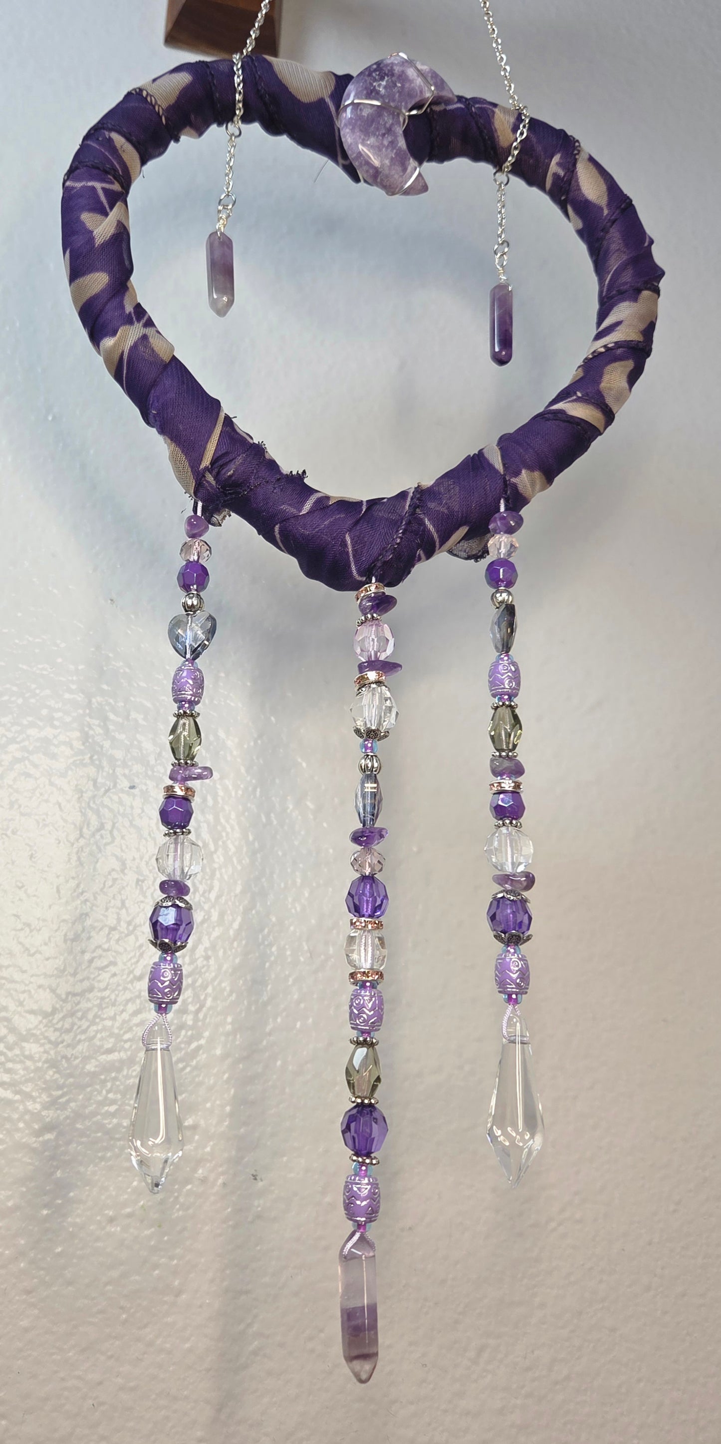 Wrapped Purple Heart w/Amethyst Moon