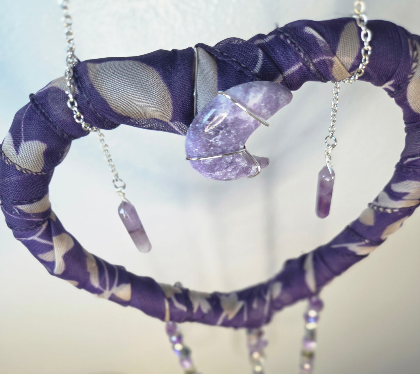 Wrapped Purple Heart w/Amethyst Moon