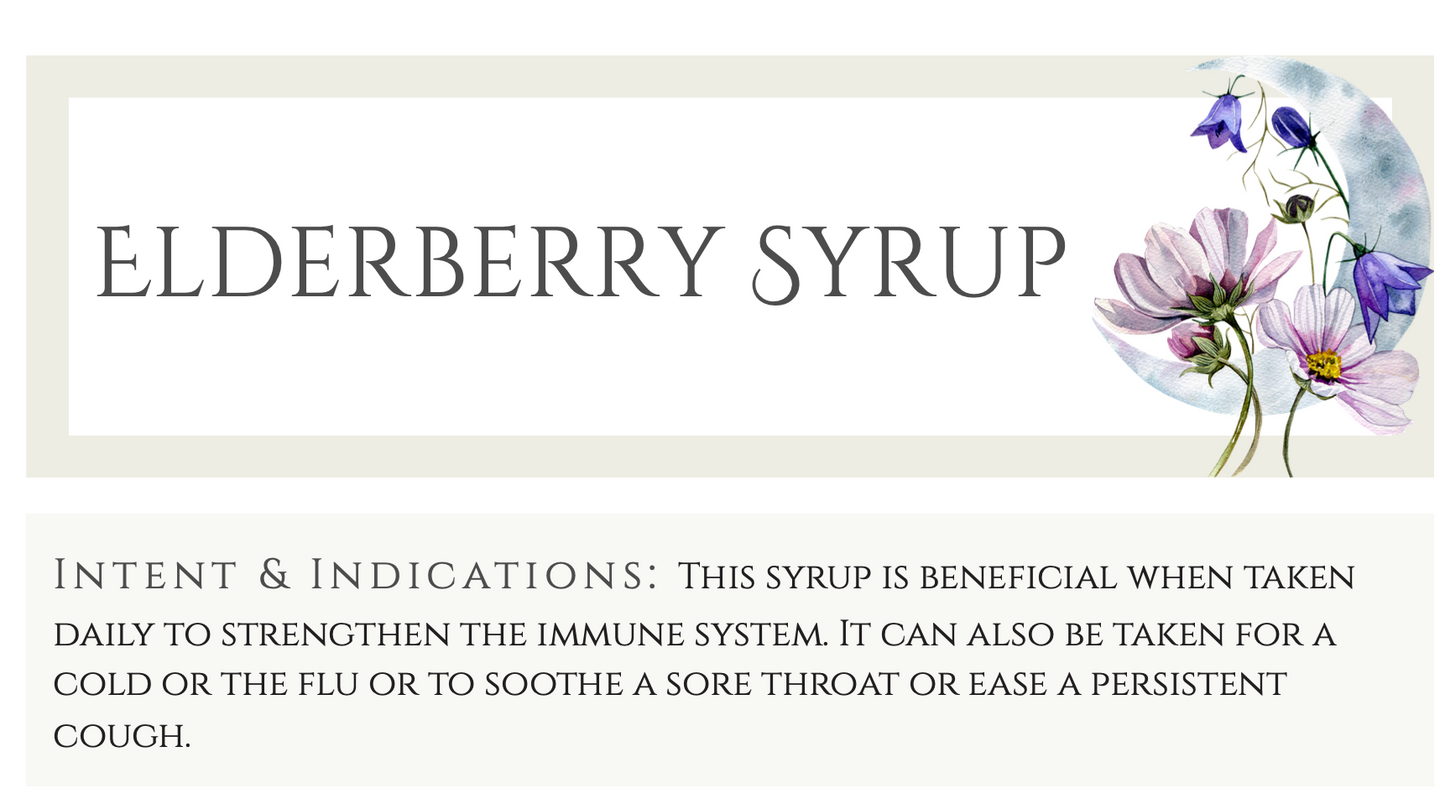 Elderberry Wellness Syrup Recipe Card