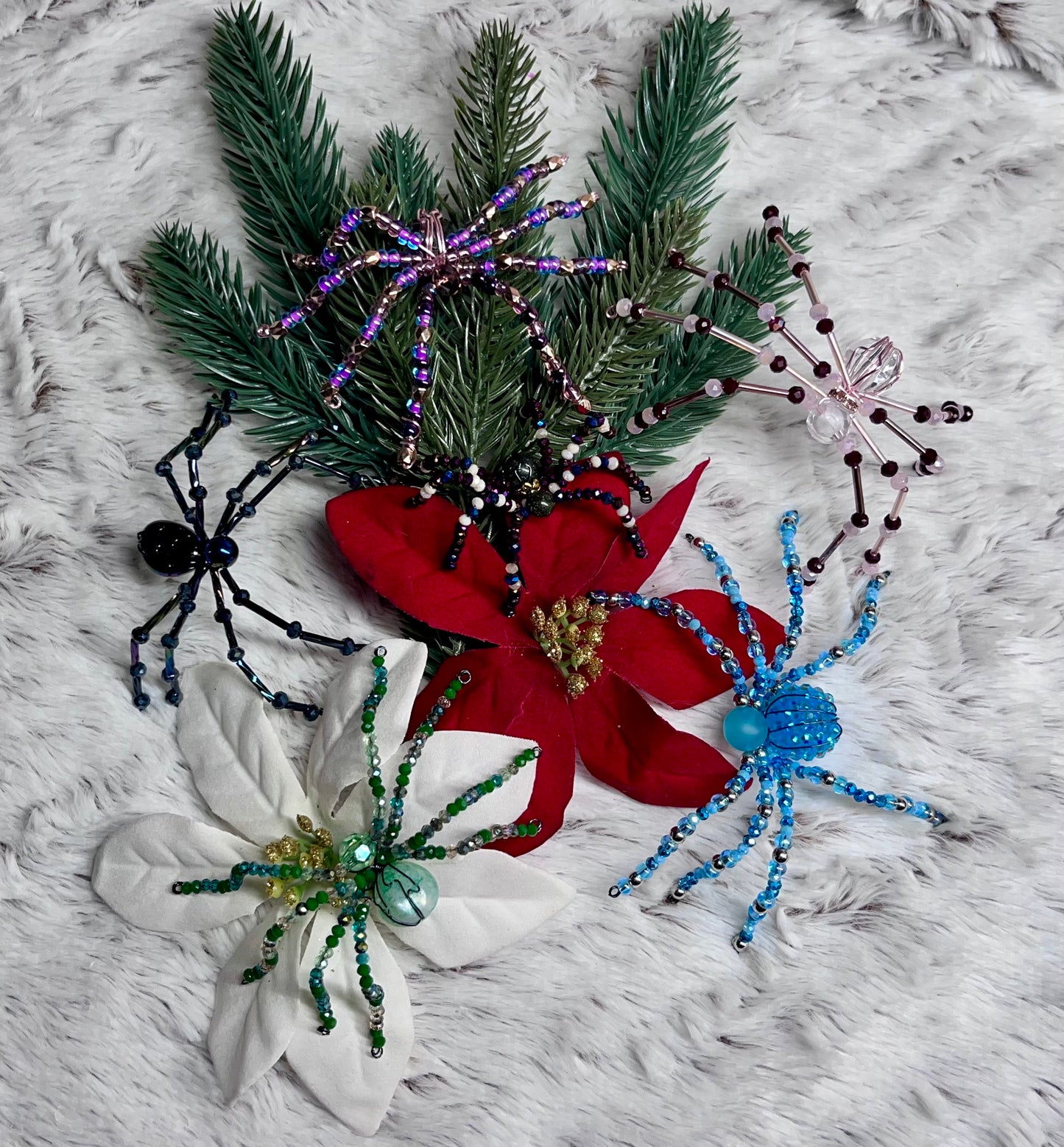 Christmas Beaded Spiders