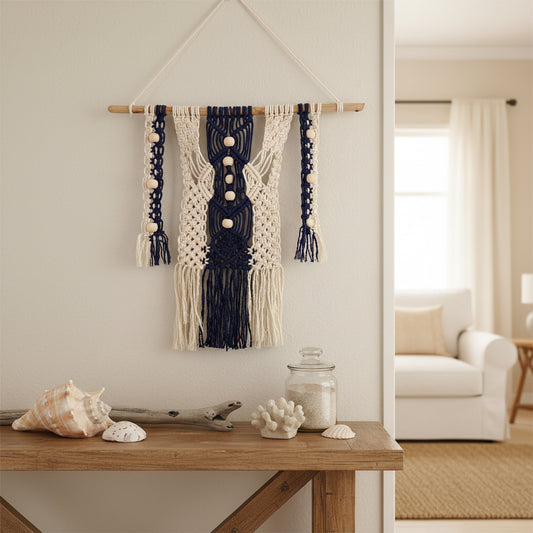 White & Blue Macramé